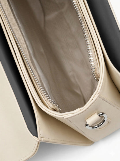Novira Coral - Beige Leather Sling Bag - Swashaa
