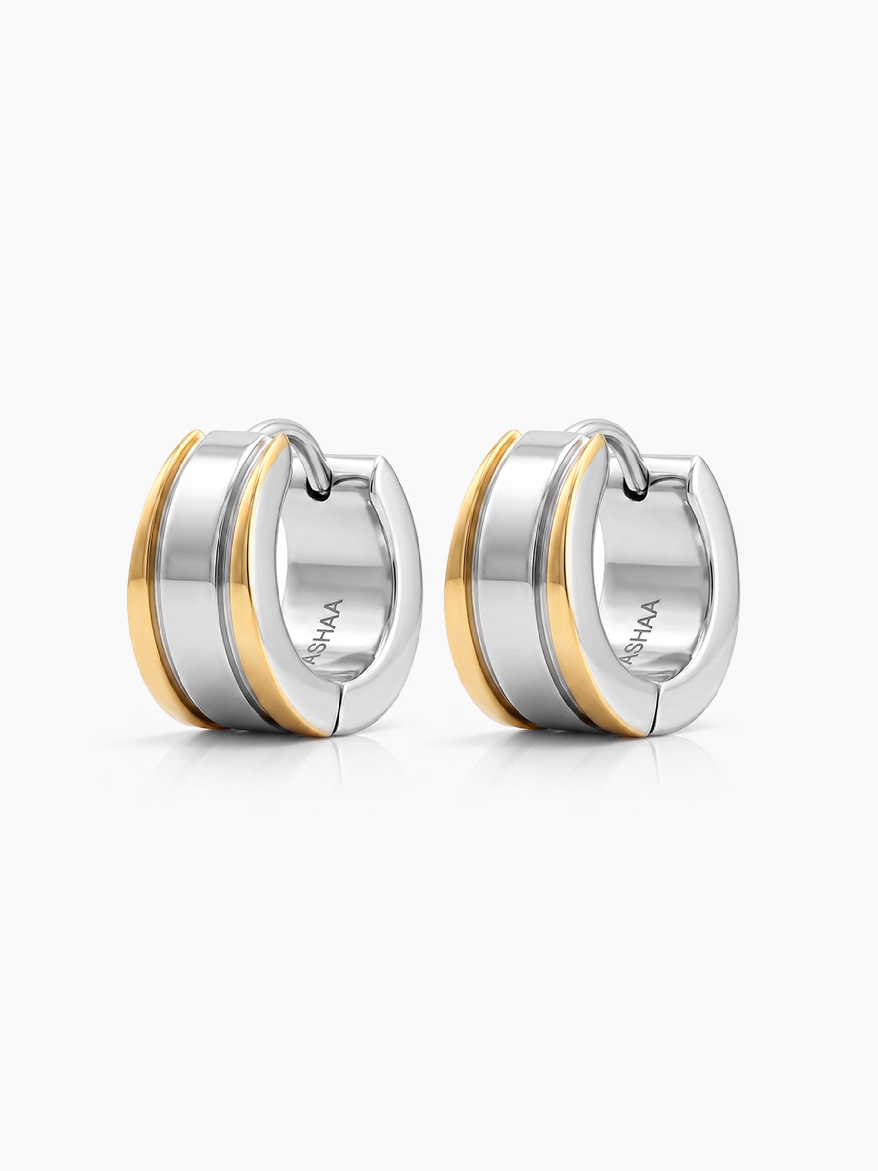 Nox Silver - 18K Gold Plated Huggies  Men's Hoop Earrings