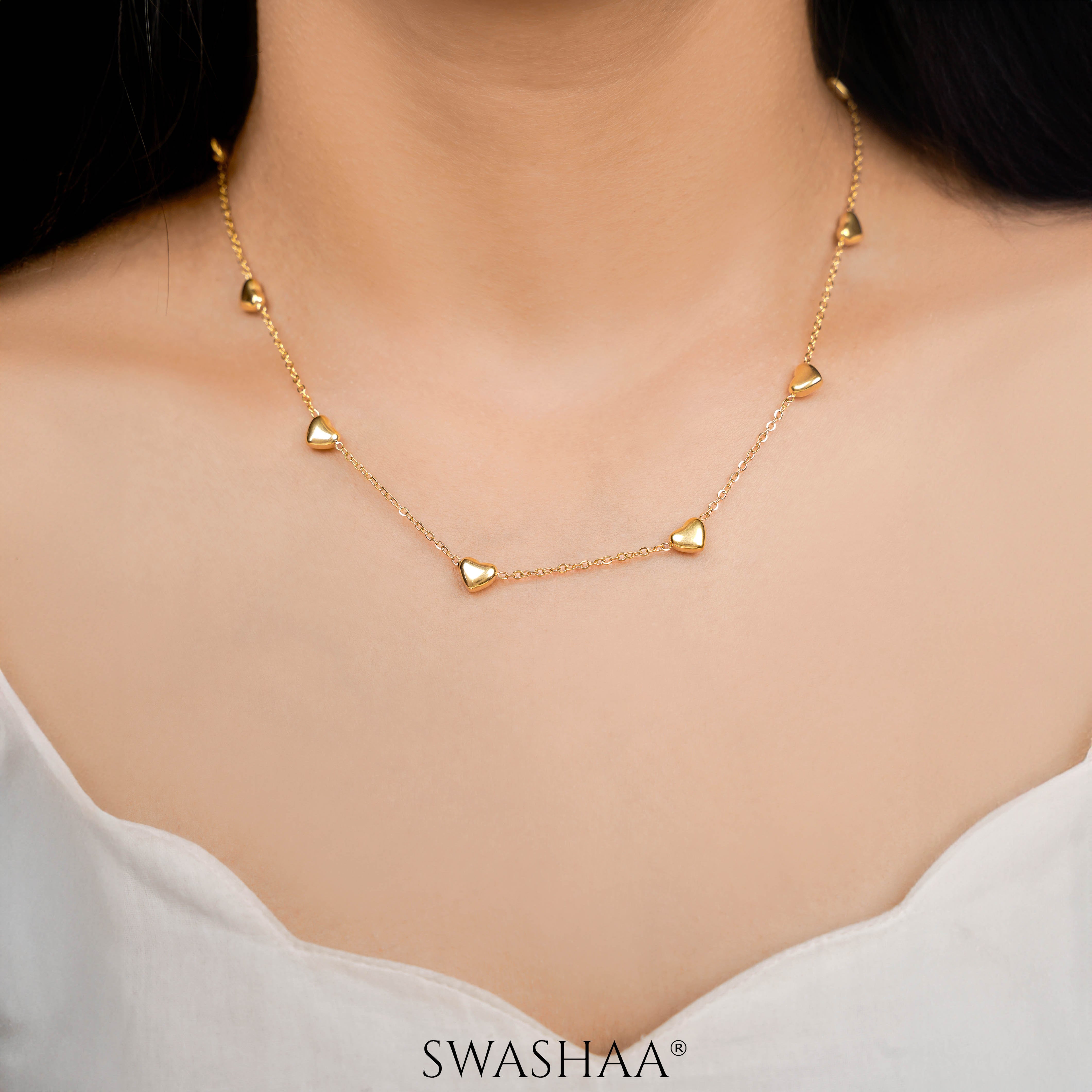 Nyle Heart 18K Gold Plated Necklace