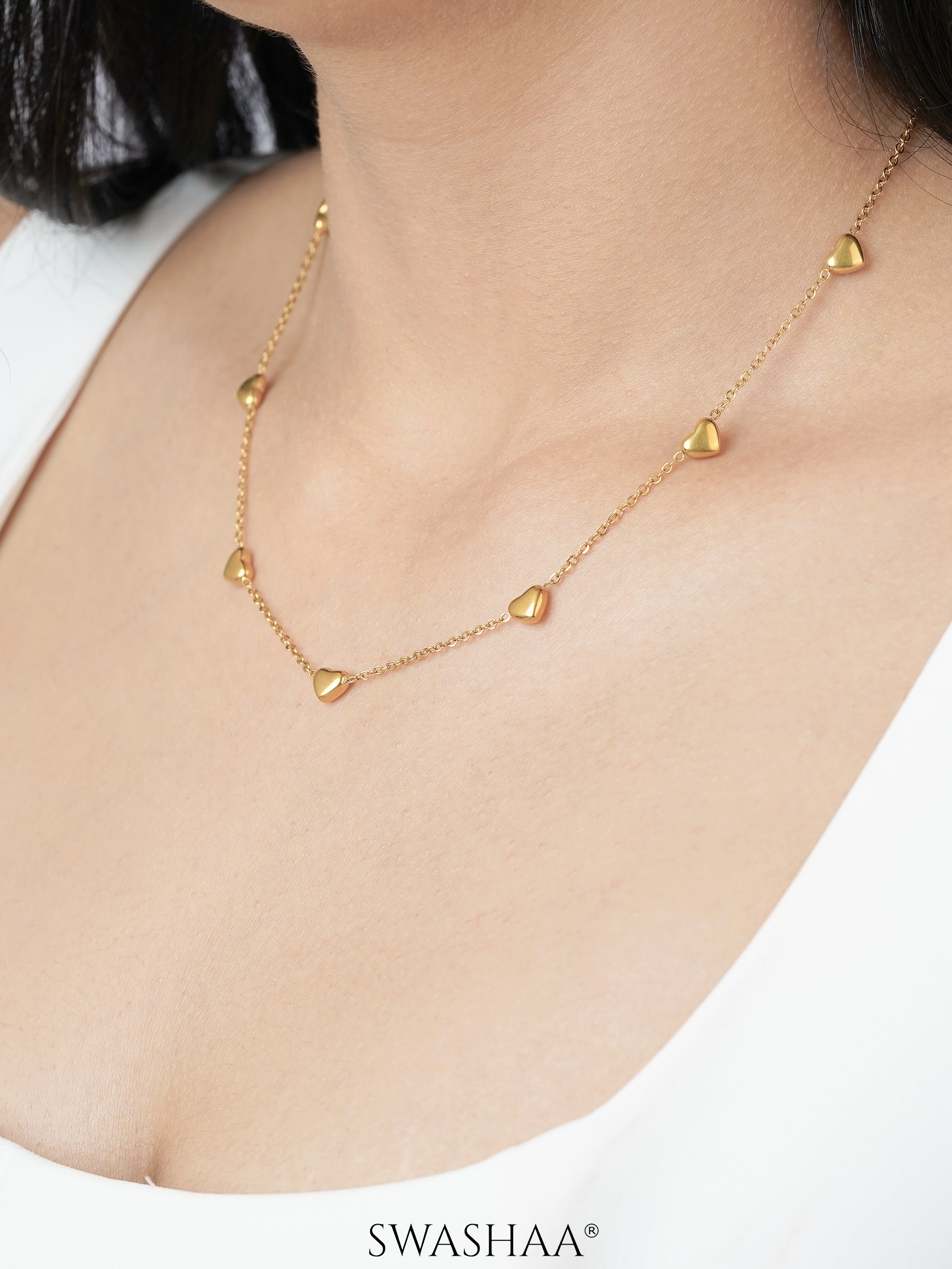 Nyle Heart 18K Gold Plated Necklace