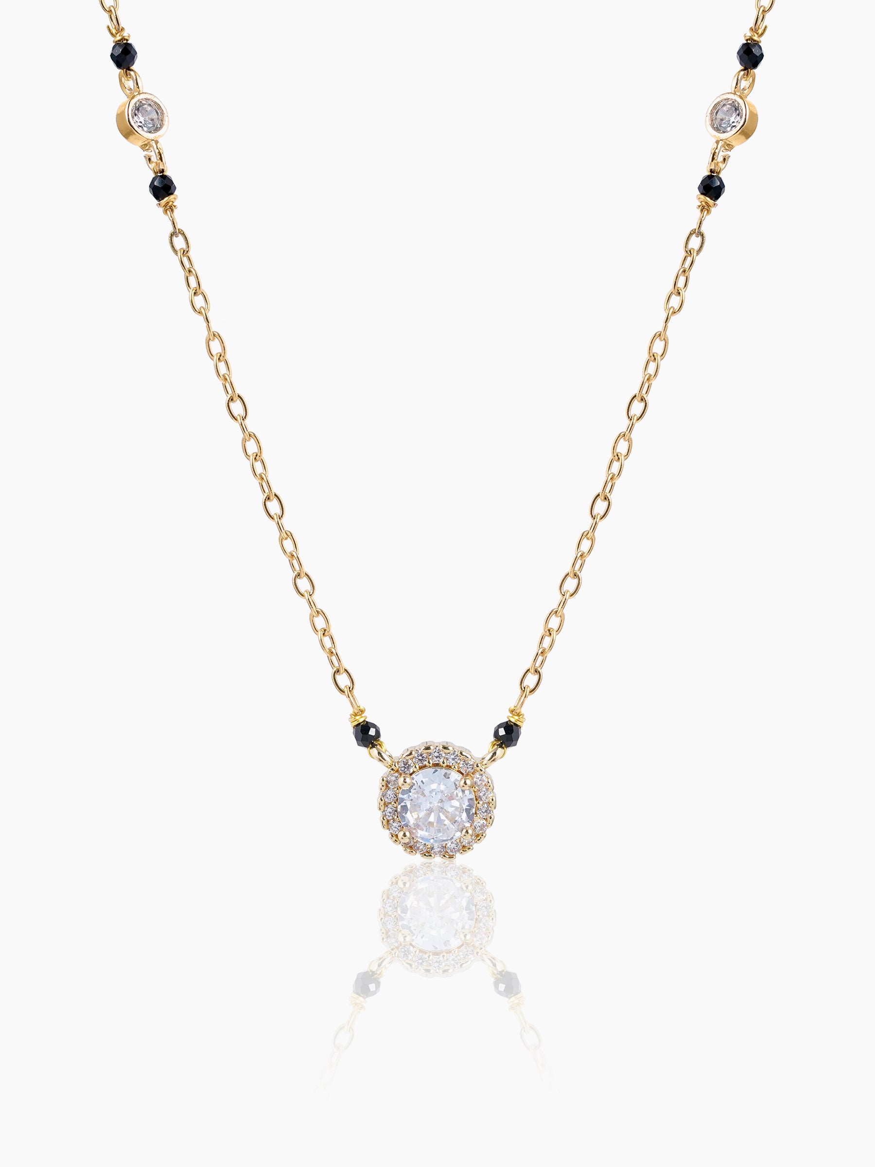 Nyra Diamond Solitaire 18K Gold Plated Mangalsutra