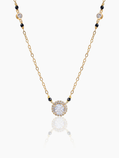 Nyra Diamond Solitaire 18K Gold Plated Mangalsutra