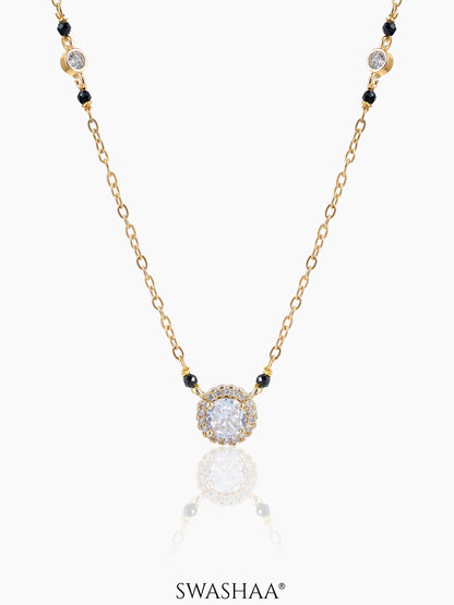 Nyra Diamond Solitaire 18K Gold Plated Mangalsutra