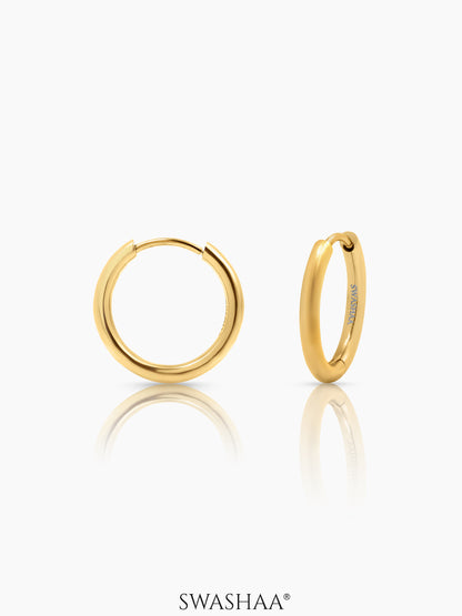 Nysa Solid Rounded 18K Gold Plated Mini Hoop Earrings