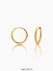 Nysa Solid 18K Gold Plated Women's Hoop Earrings