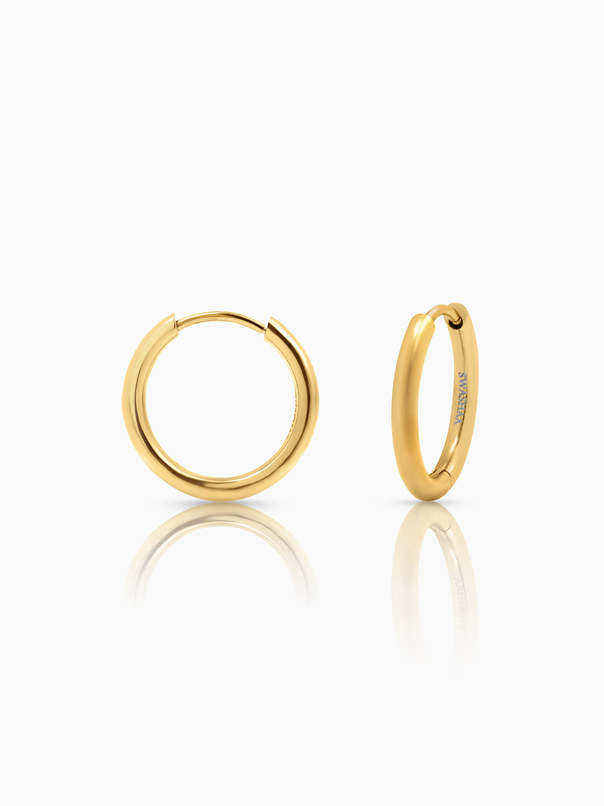 Nysa Solid Rounded 18K Gold Plated Mini Hoop Earrings