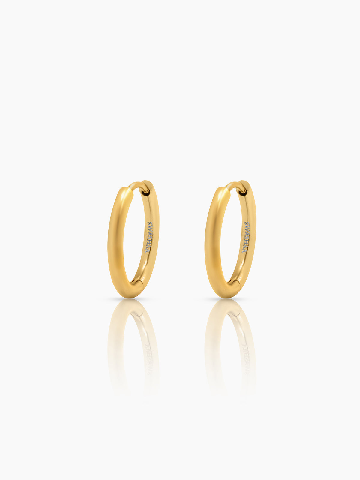 Nysa Solid Rounded 18K Gold Plated Mini Hoop Earrings