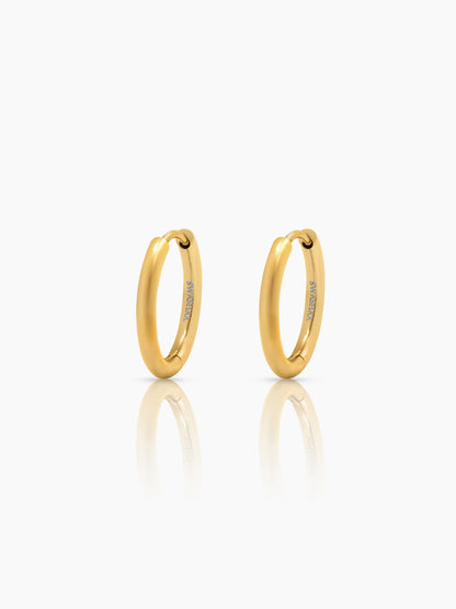 Nysa Solid Rounded 18K Gold Plated Mini Hoop Earrings