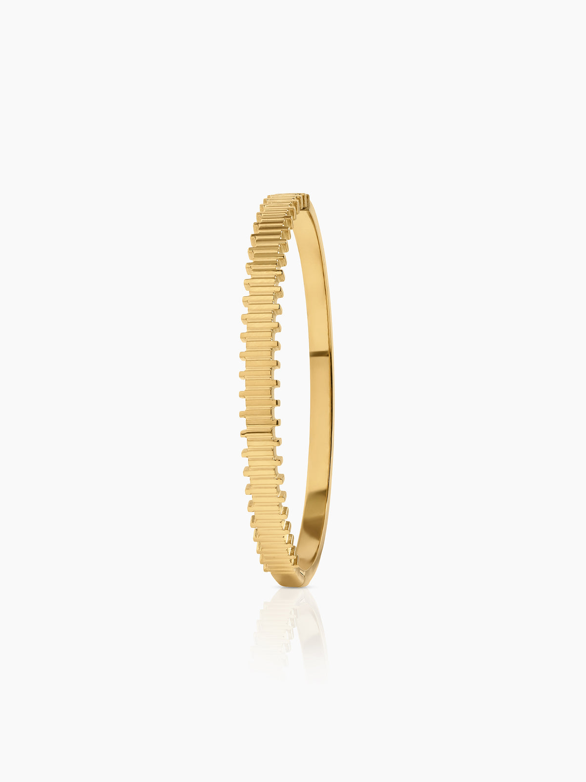 Octavia Ribbed 18K Gold Plated Women's Solid Band Bracelets