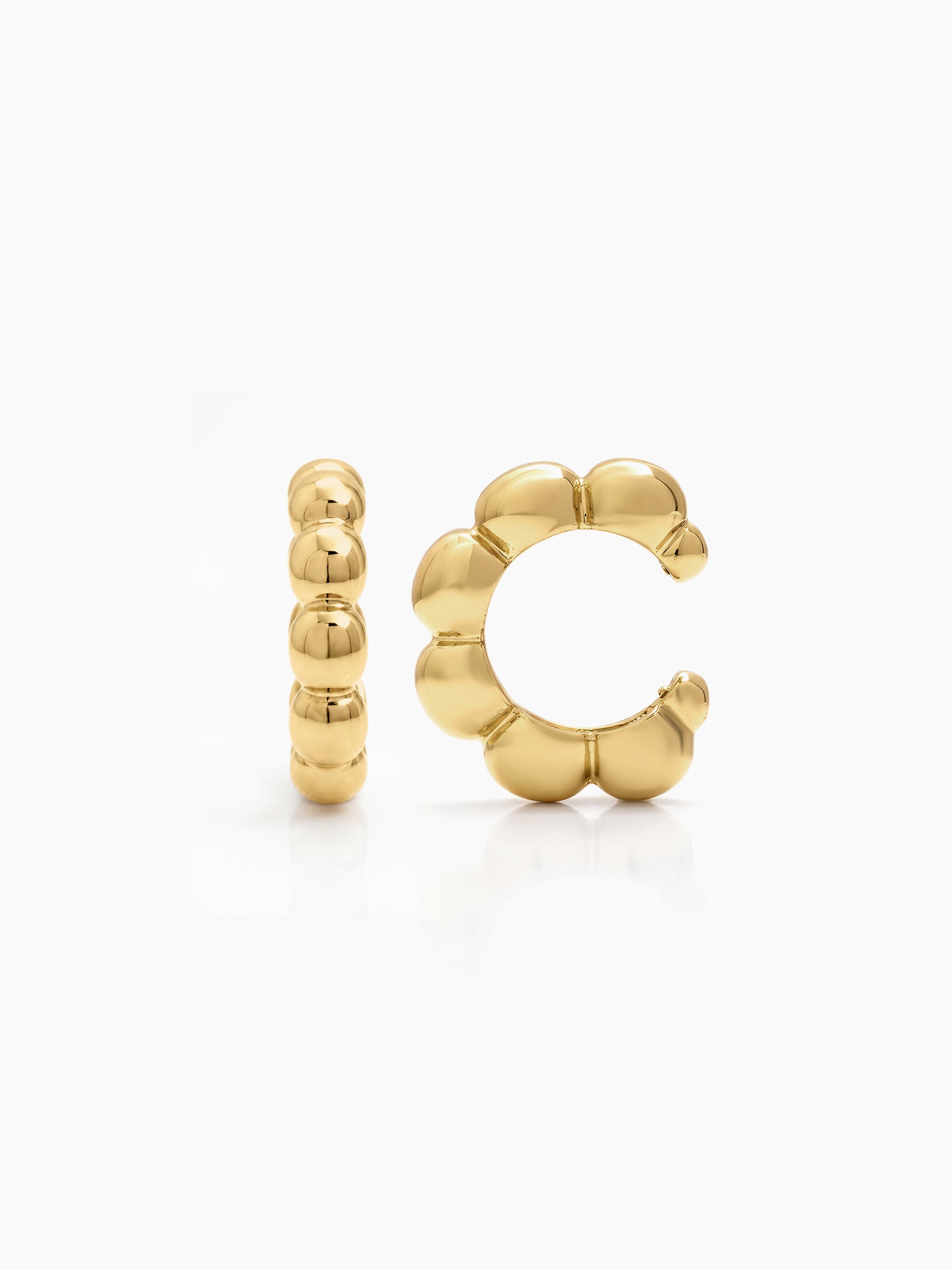 Odessa Bubble Beaded 18K Gold Plated Women's Ear Cuffs