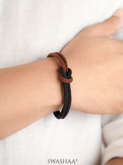 Olake Twin Tone Twisted Men's Rope Bracelet