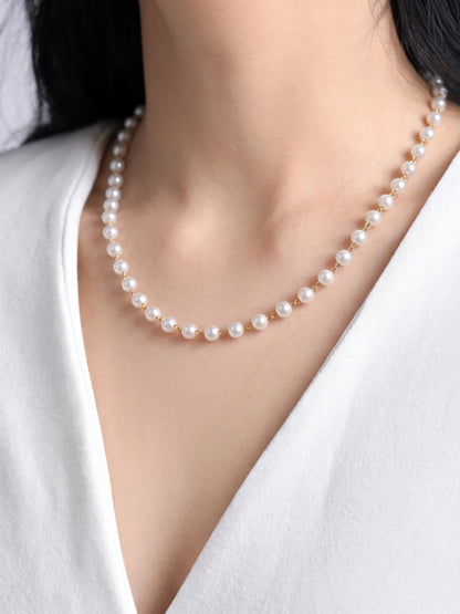 Olay Circular Pearl 18K Gold Plated Necklace