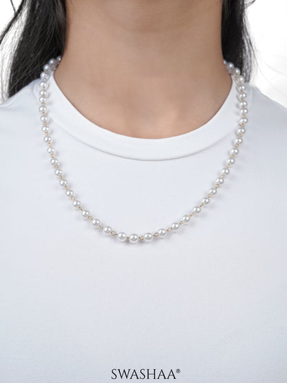 Olay Circular Pearl 18K Gold Plated Necklace