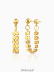Olena Hexagonal Dangle Link 18K Gold Plated Hoop Earrings