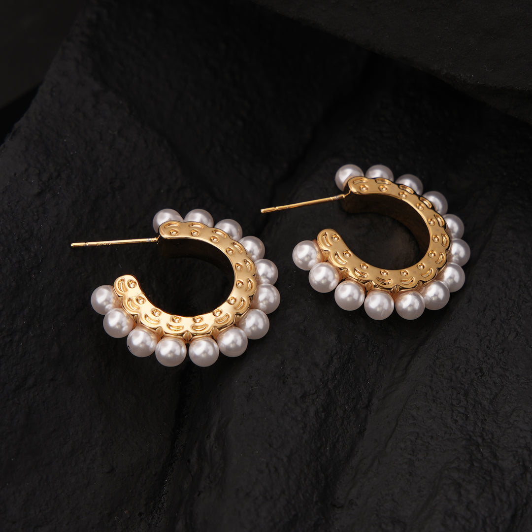 Olga Pearl 18K Gold Plated Earrings