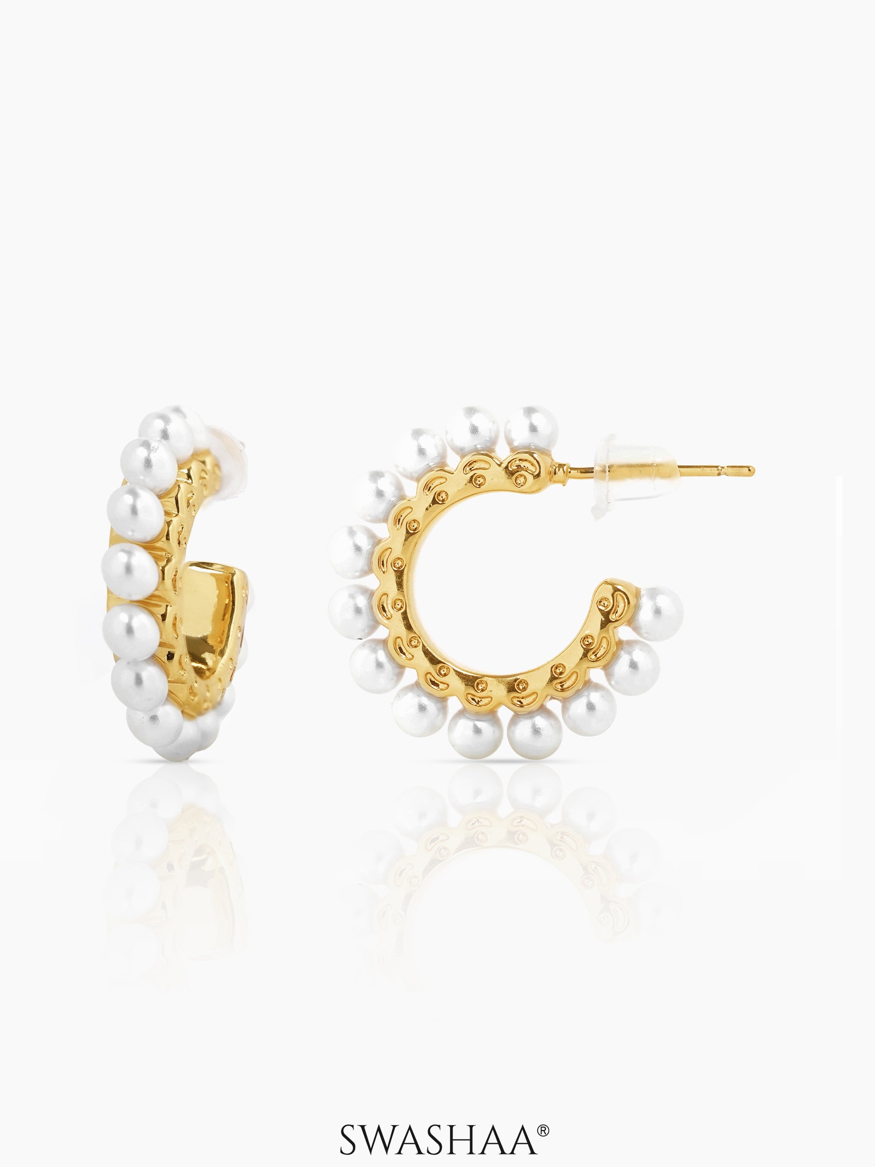 Olga Pearl 18K Gold Plated Earrings