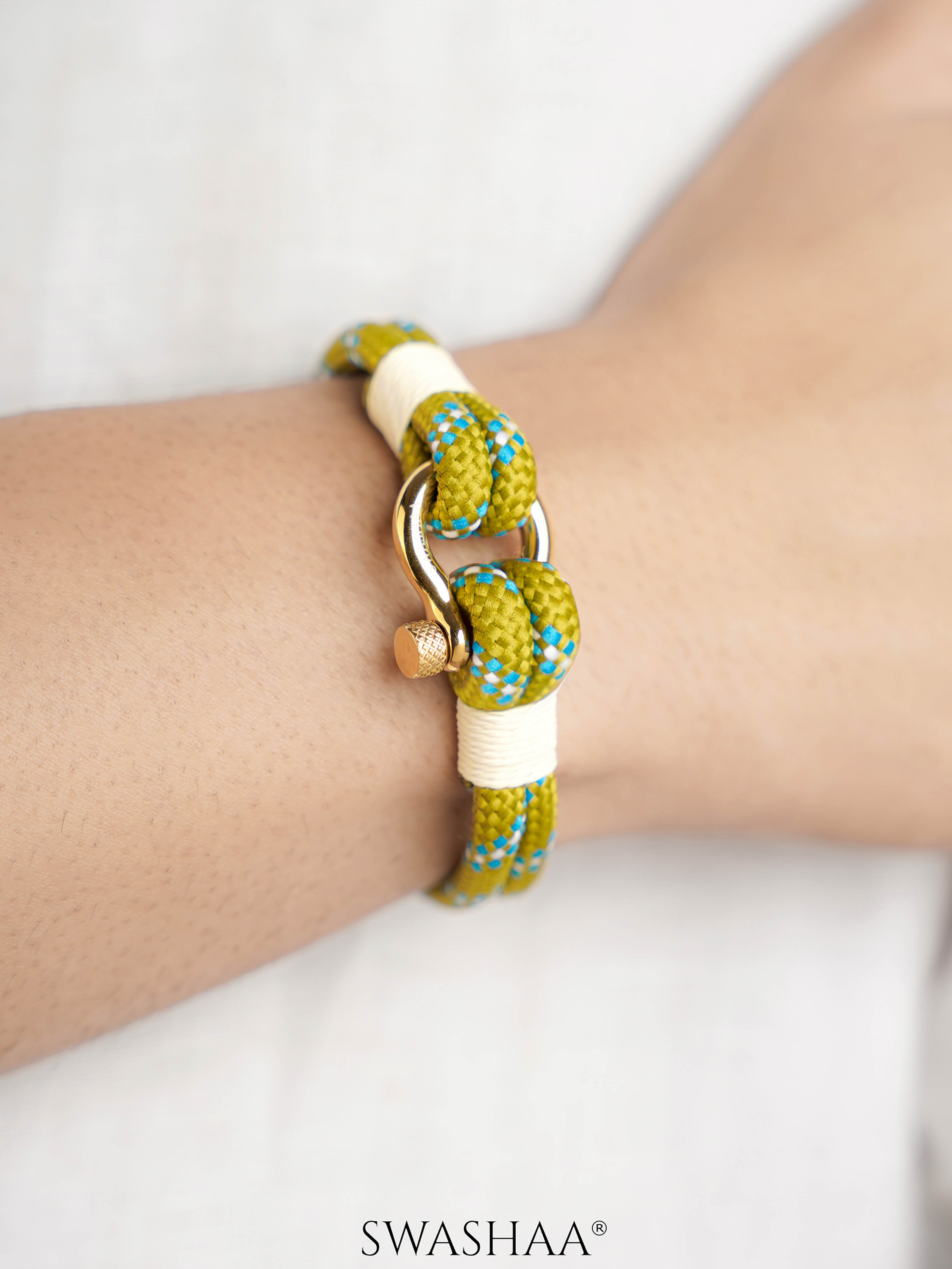 Olive Green Ridge Men's Nylon Rope Bracelet