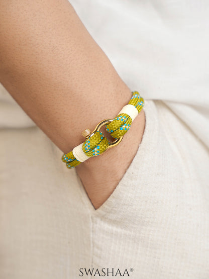 Olive Green Ridge Men's Nylon Rope Bracelet