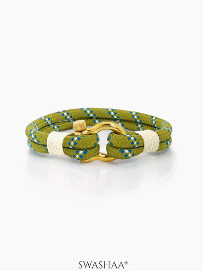 Olive Green Ridge Men's Nylon Rope Bracelet