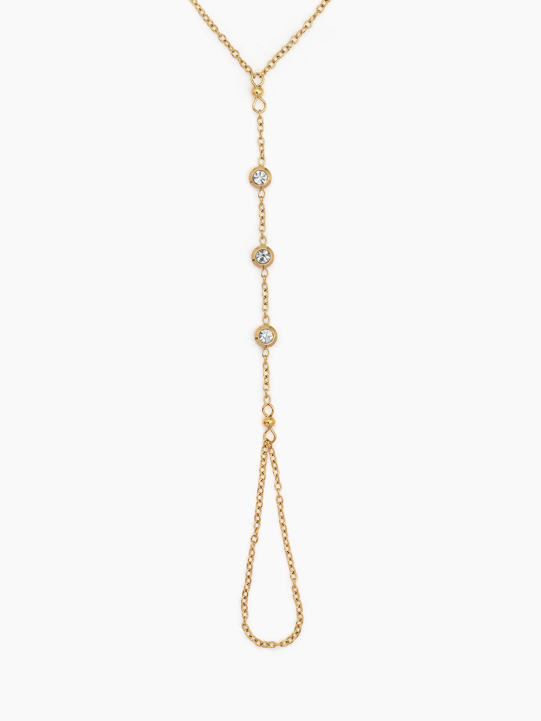 Olivet Bezal Trio Diamond Solitaire 18K Gold Plated Women's Ring Bracelet