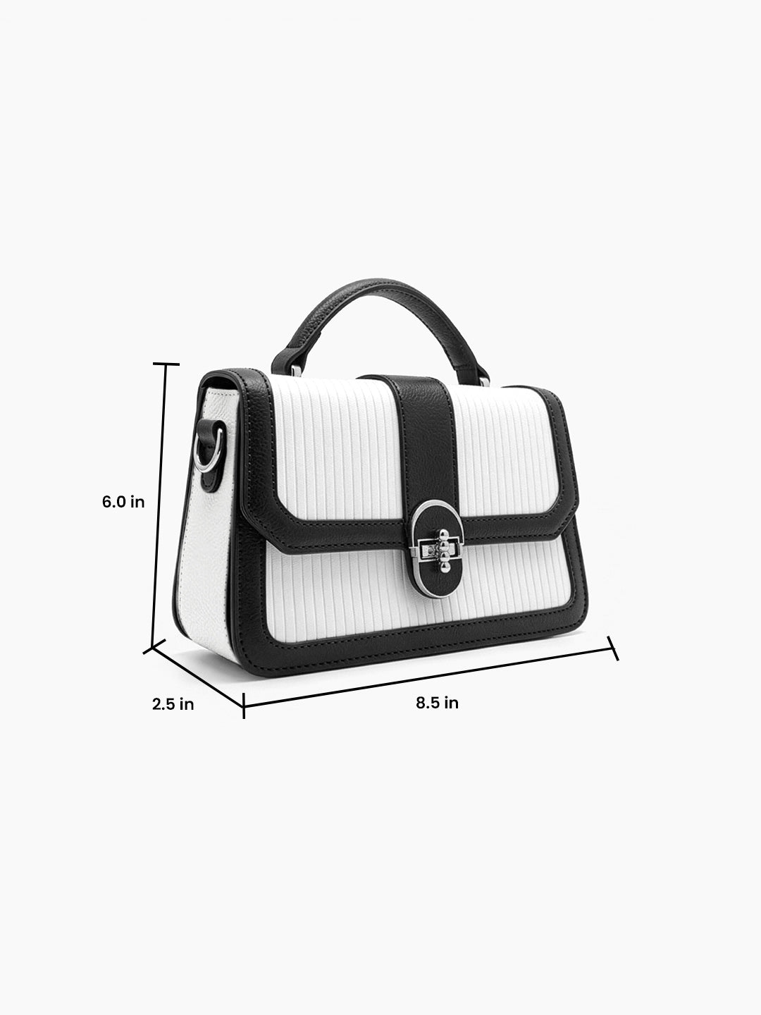 Olivia Black - White Classic Mini Bag - Swashaa