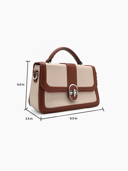 Olivia Cream Classic Mini Bag - Swashaa