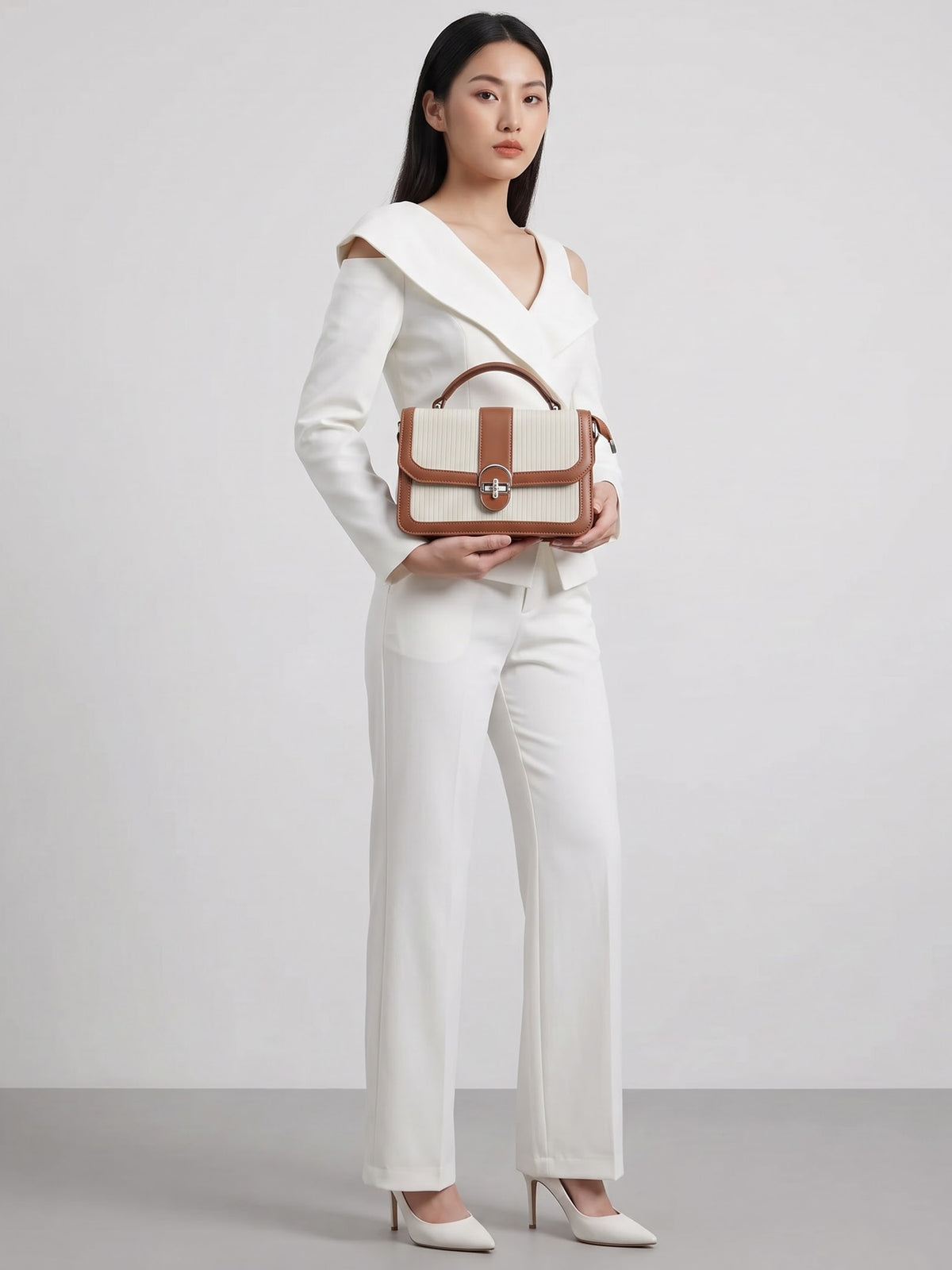 Olivia Ivory Classic Mini Bag - Swashaa