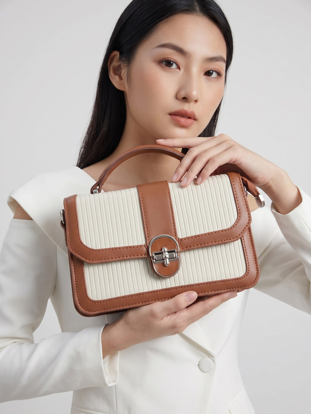 Olivia Ivory Classic Mini Bag - Swashaa