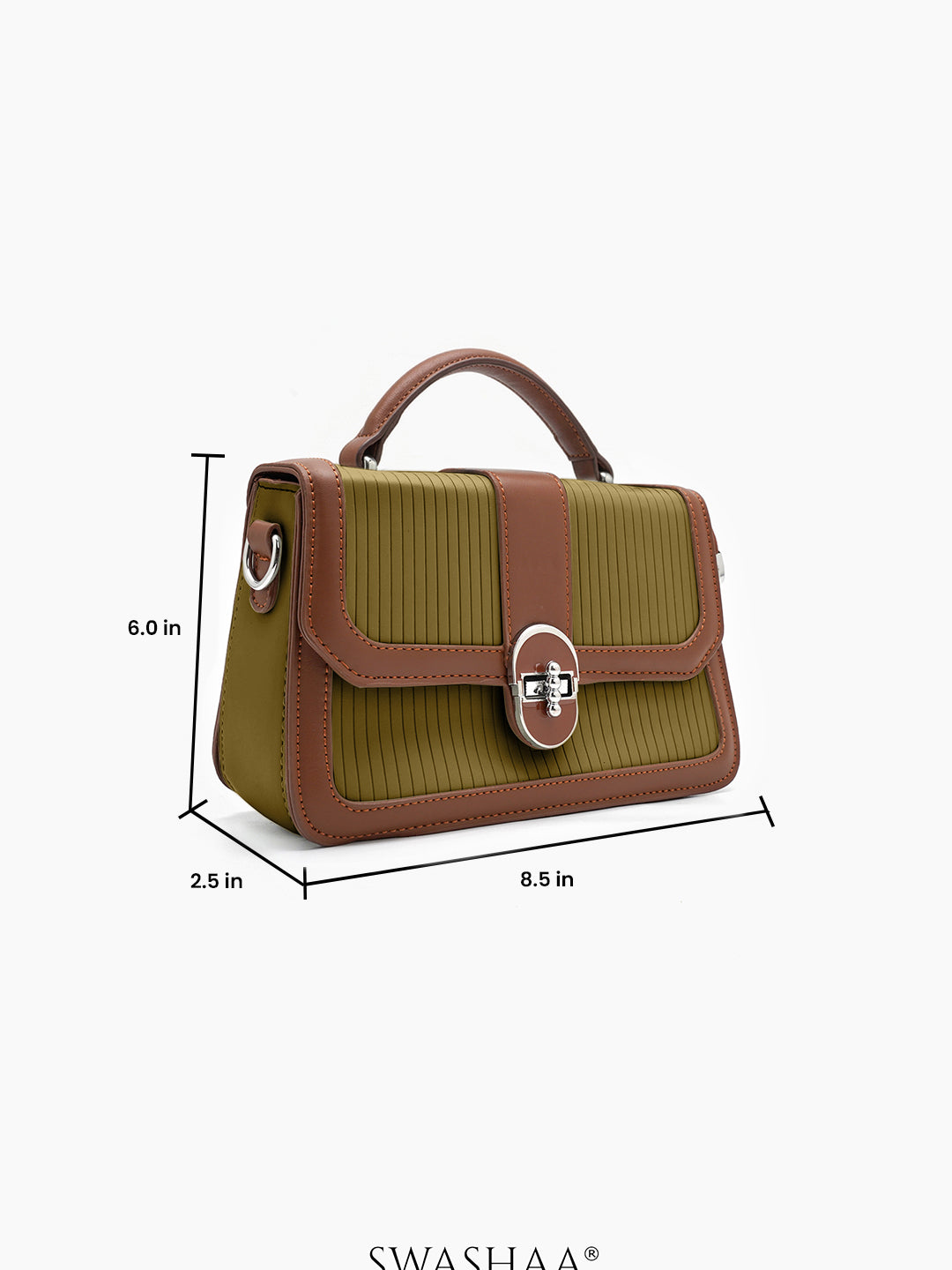 Olivia Olive Green Classic Mini Bag - Swashaa