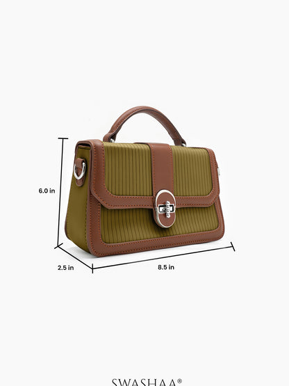Olivia Olive Green Classic Mini Bag - Swashaa