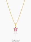 Ombre Pink Star 18K Gold Plated Kid's Pendant Necklace