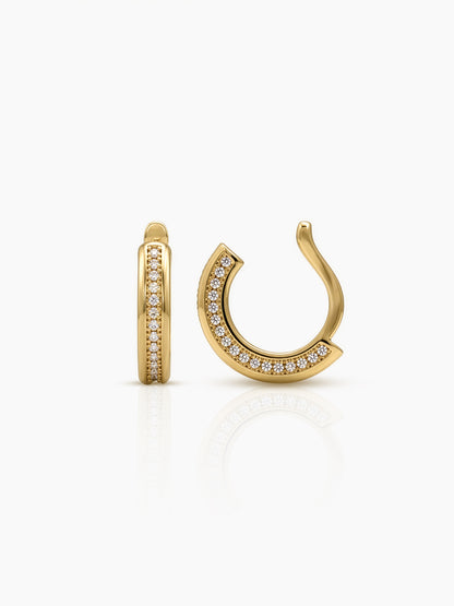 Omera Diamond 18K Gold Plated Women's Ear Cuffs