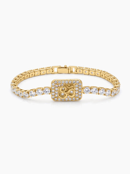 Omkar 18K Gold Plated Diamond Tennis Rakhi