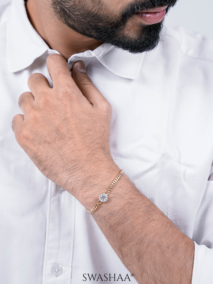 Onana Solitaire 18K Gold Plated Men's Bracelet