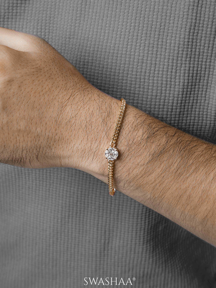 Onana Solitaire 18K Gold Plated Men's Bracelet
