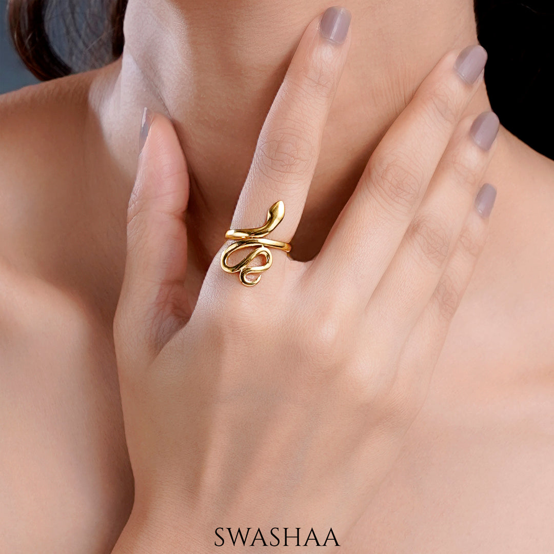 Oni Snake 18K Gold Plated Ring