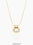 Opulent Solitaire 18K Gold Plated Necklace