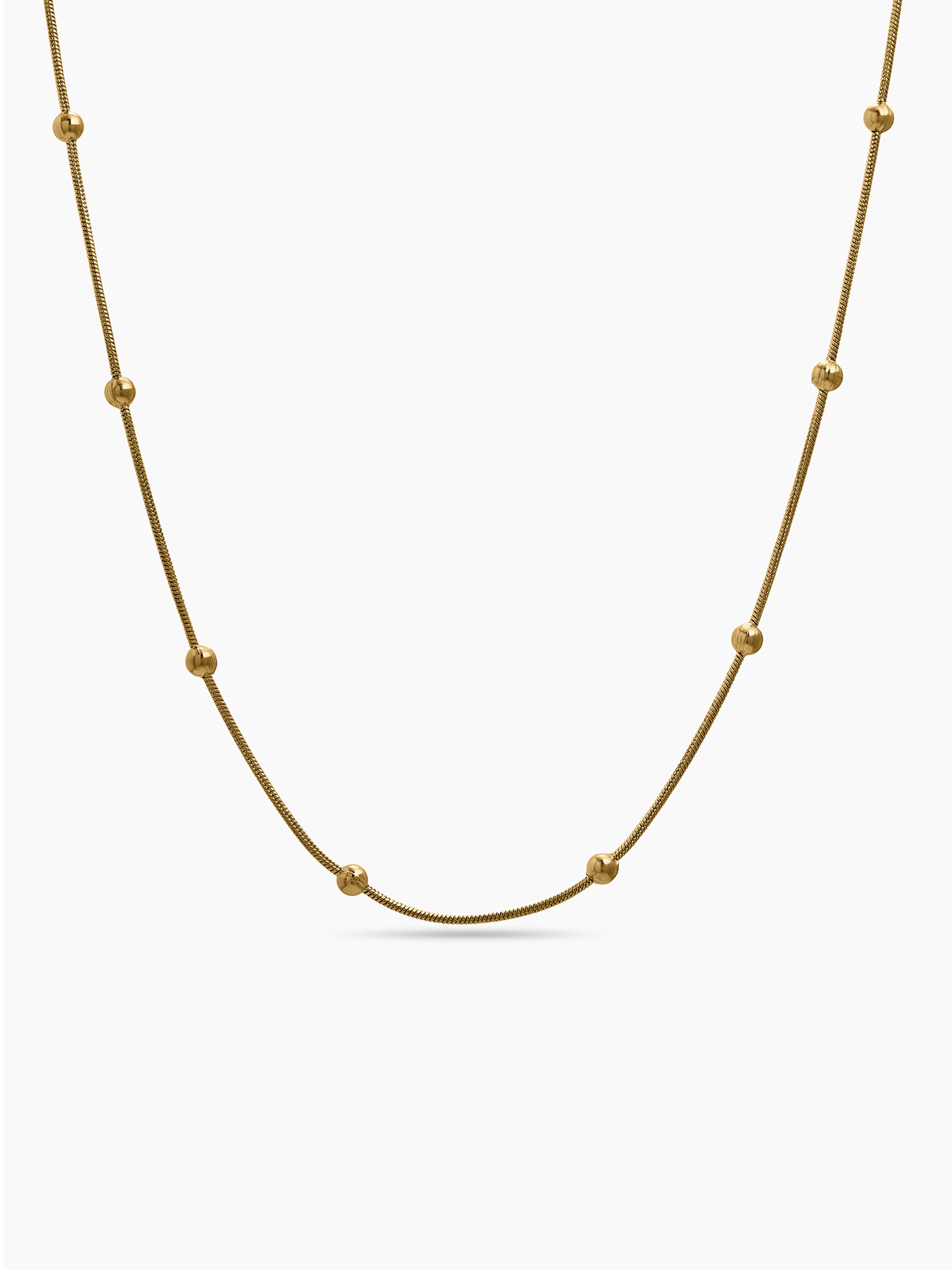 Orelva Beaded 18K Gold Plated Women's Snake Chains