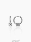 Orin Cube Charm Men's Hoop Earrings