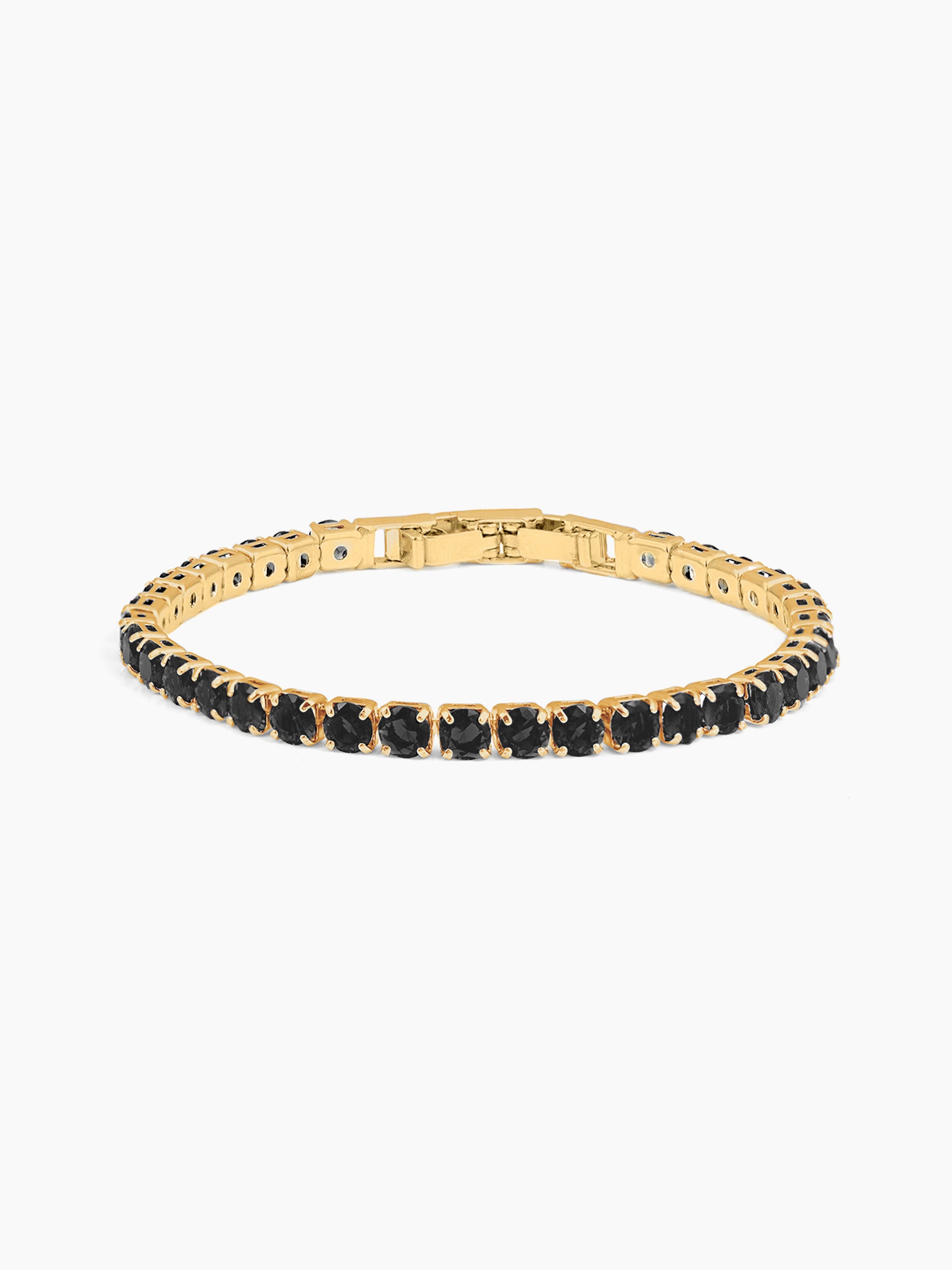 Orion Diamonds Black 18K Gold Plated Men's Tennis Bracelet