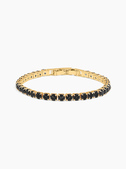 Orion Diamonds Black 18K Gold Plated Men's Tennis Bracelet