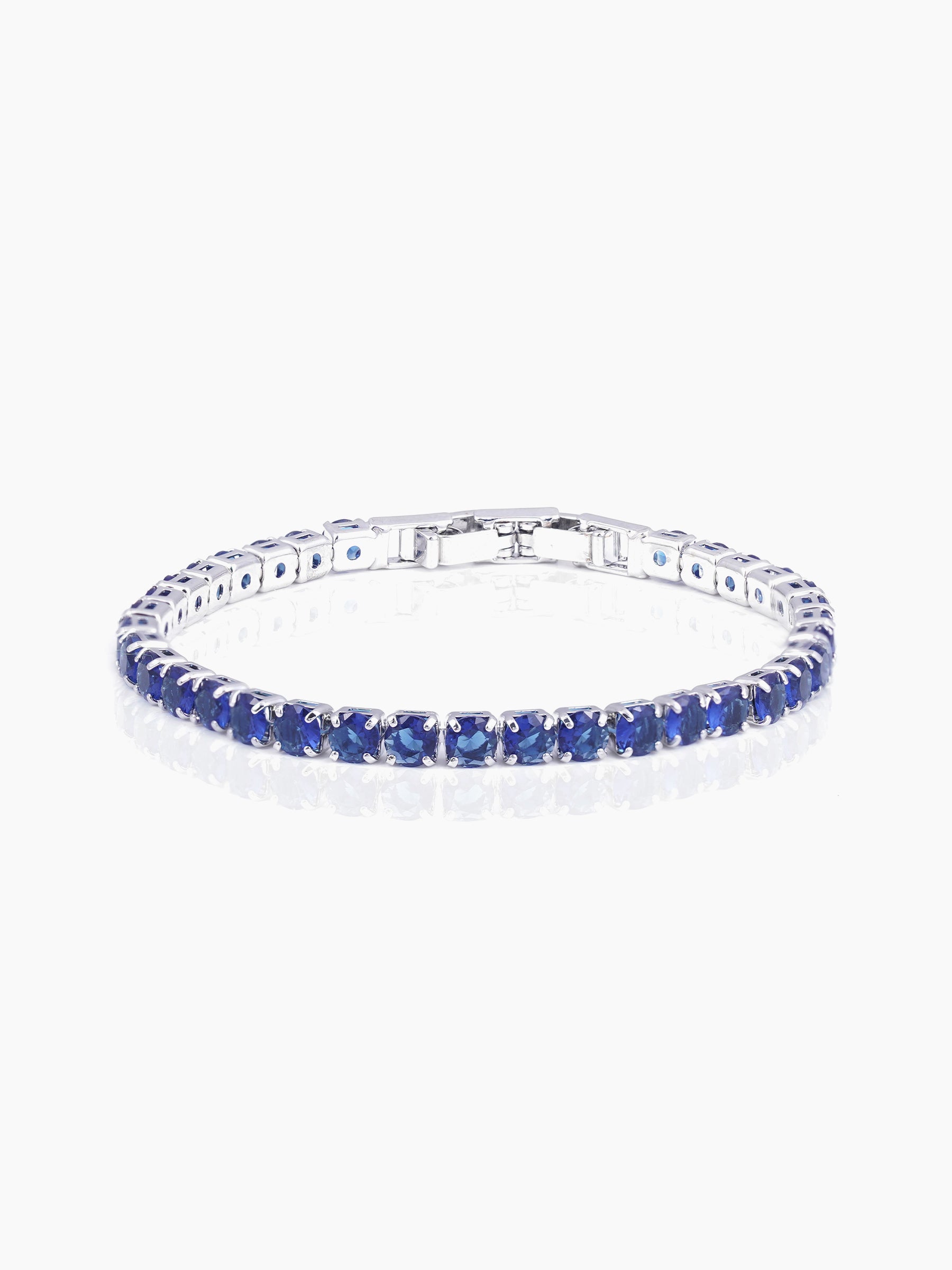 Orion Diamond Charms Blue Silver Loose Bracelet