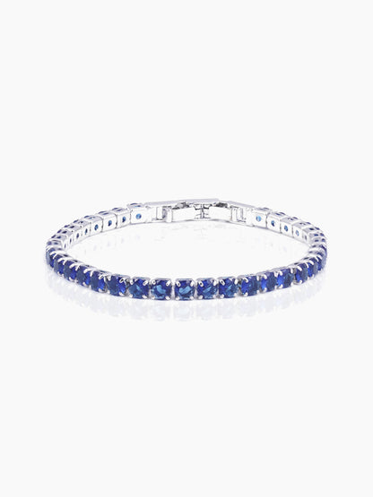 Orion Diamond Charms Blue Silver Loose Bracelet
