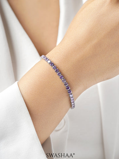 Orion Diamond Blue Tennis 18K Gold Plated Loose Bracelet