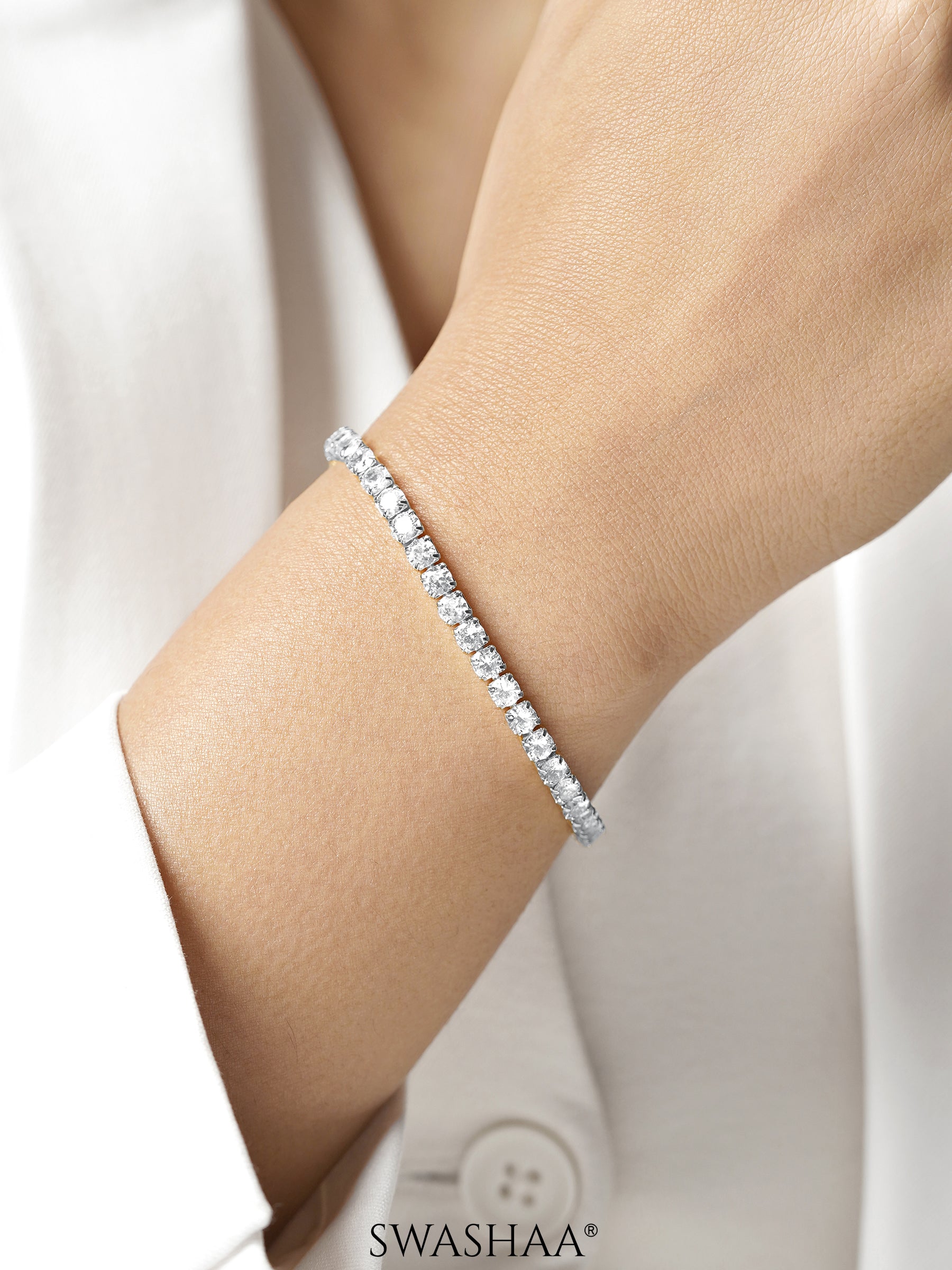 Orion Diamond Charms White Silver Loose Bracelet