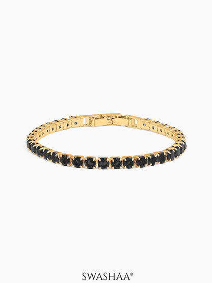 Orion Diamonds Black 18K Gold Plated Men's Tennis Bracelet