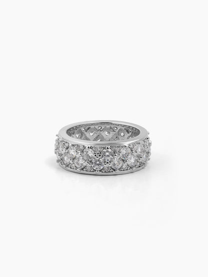 Orix Solitaire Silver Diamond Band  Women's Ring