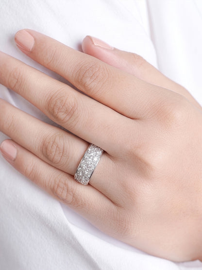 Orix Solitaire Silver Diamond Band  Women's Ring