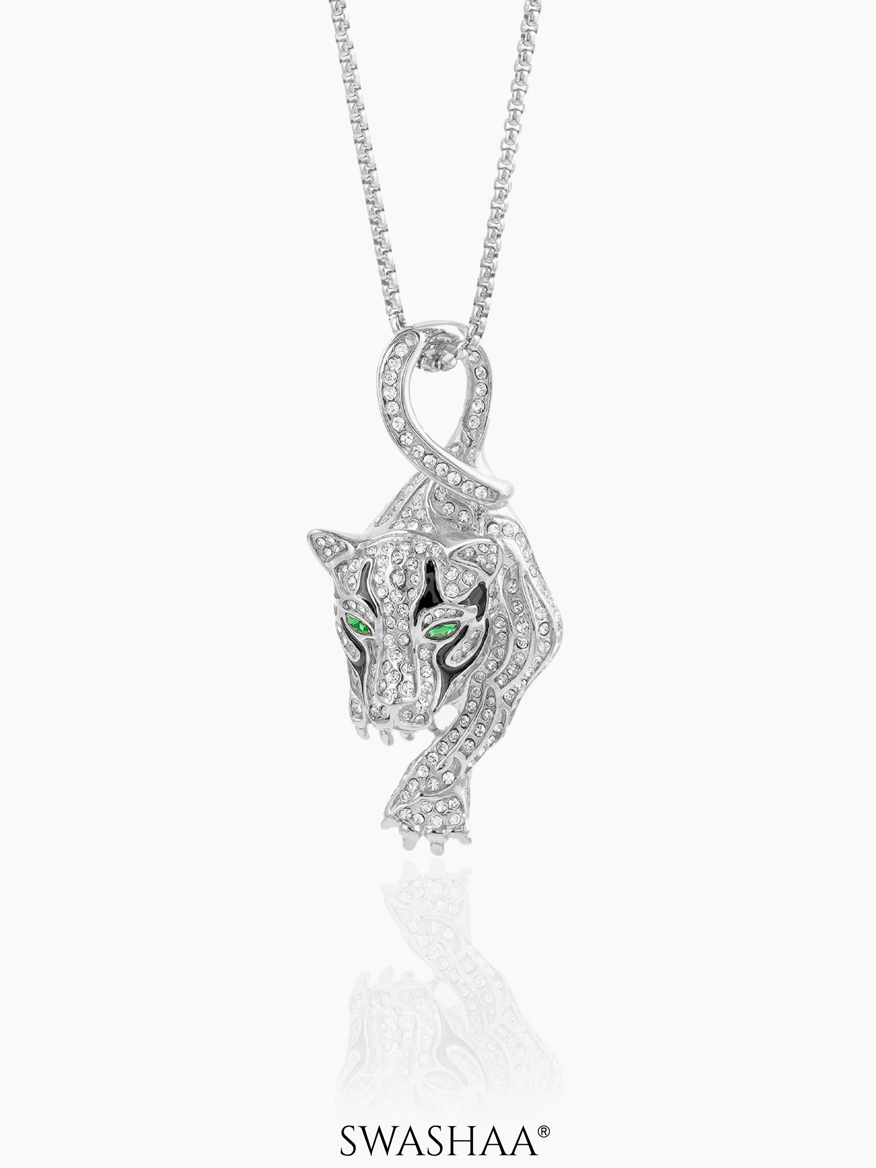Oscar Tiger Paw Diamond Silver Men's Chain Pendant