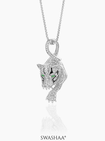 Oscar Tiger Paw Diamond Silver Men's Chain Pendant